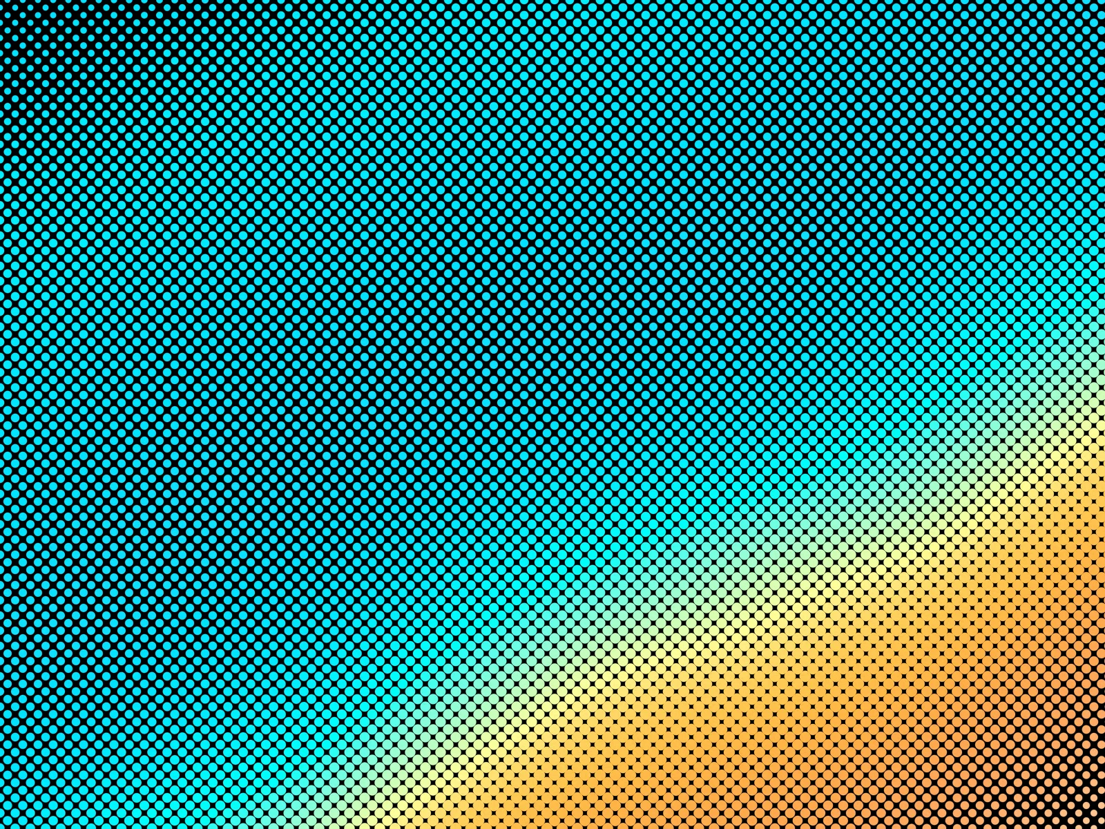 Night market: halftone gradient in teal, gold and orange