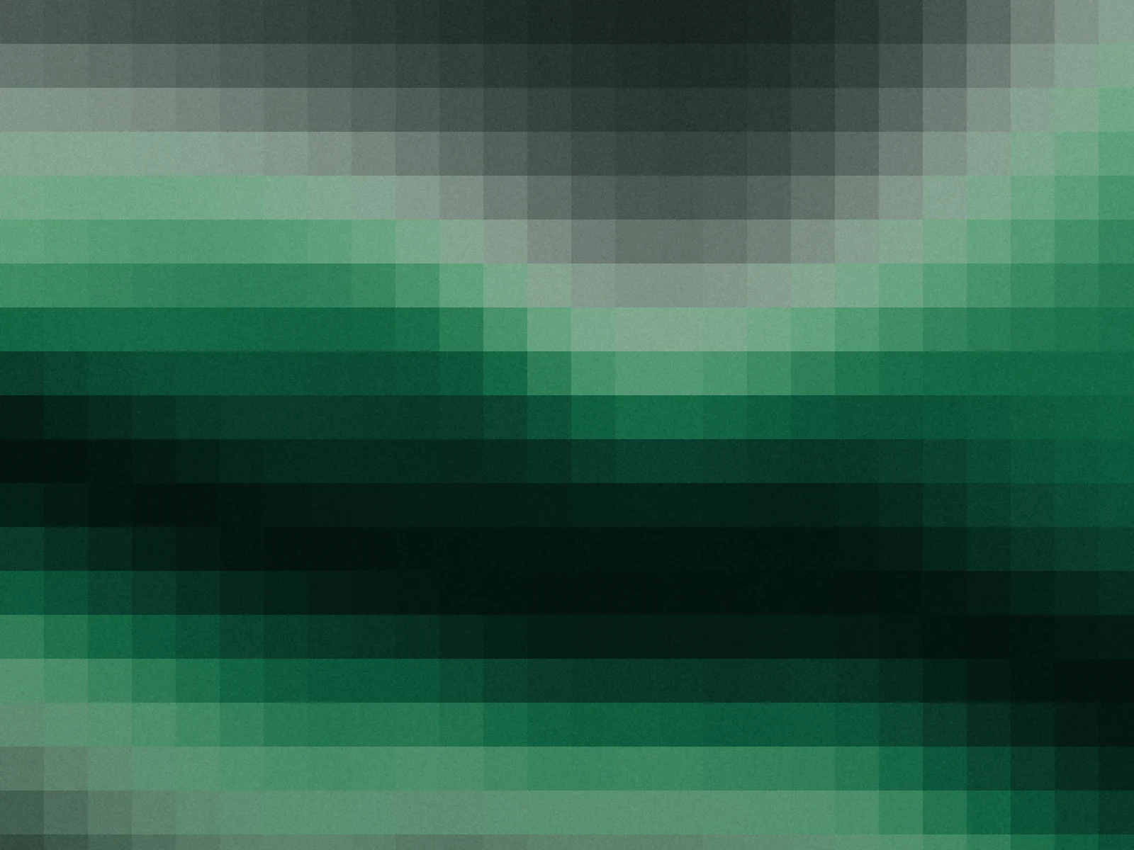 Quiet bloom: pixelated gradient in green and white