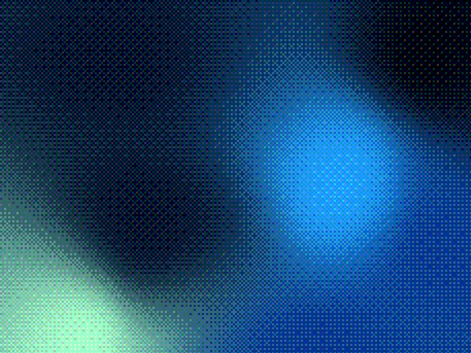 Static bloom: dithered mesh gradient in blue and green