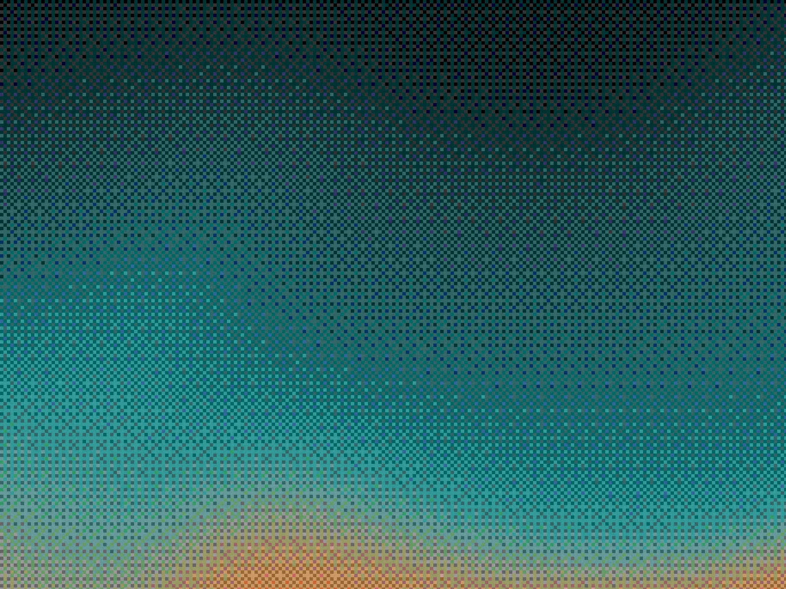 Warm haze: dithered gradient in teal, orange and sand